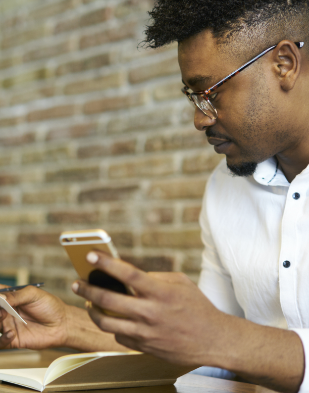 Man on smart phone