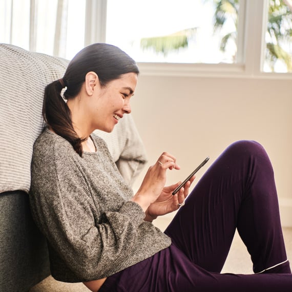 woman on smart phone